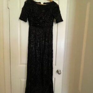 Adrianna Pappel Black Lace Evening Gown- size 6P